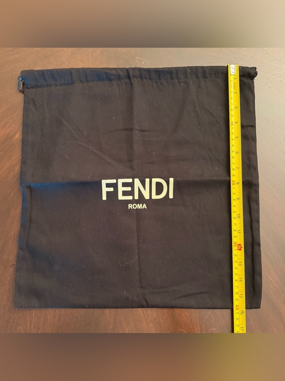 Fendi Black Dust Bag with Fendi  Logo 15.5 x 15